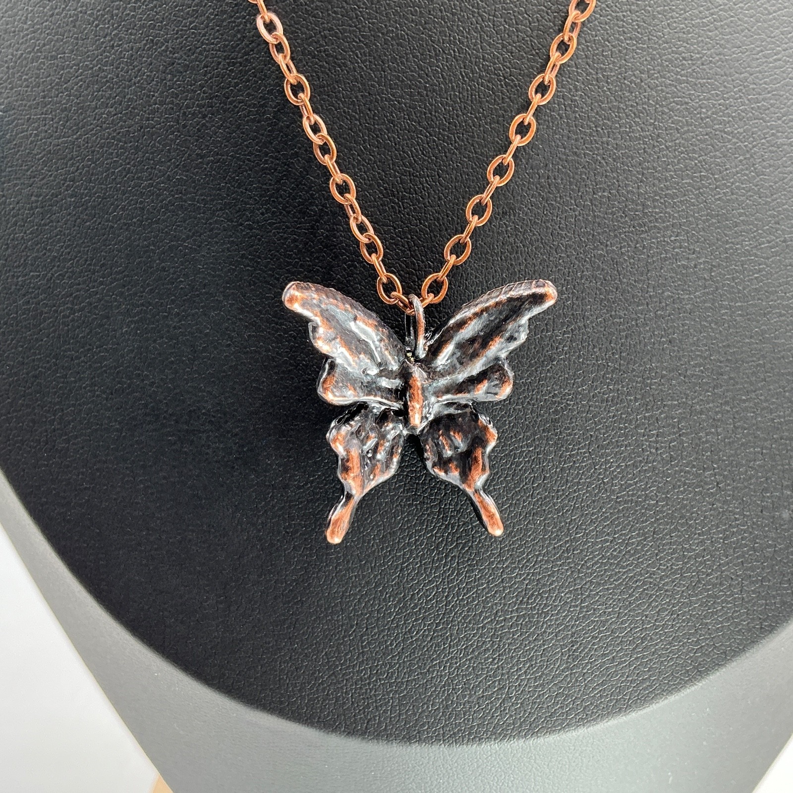 Butterfly Necklace Pendant Handmade Copper Jewelry USA Boho 18” Grateful Times A