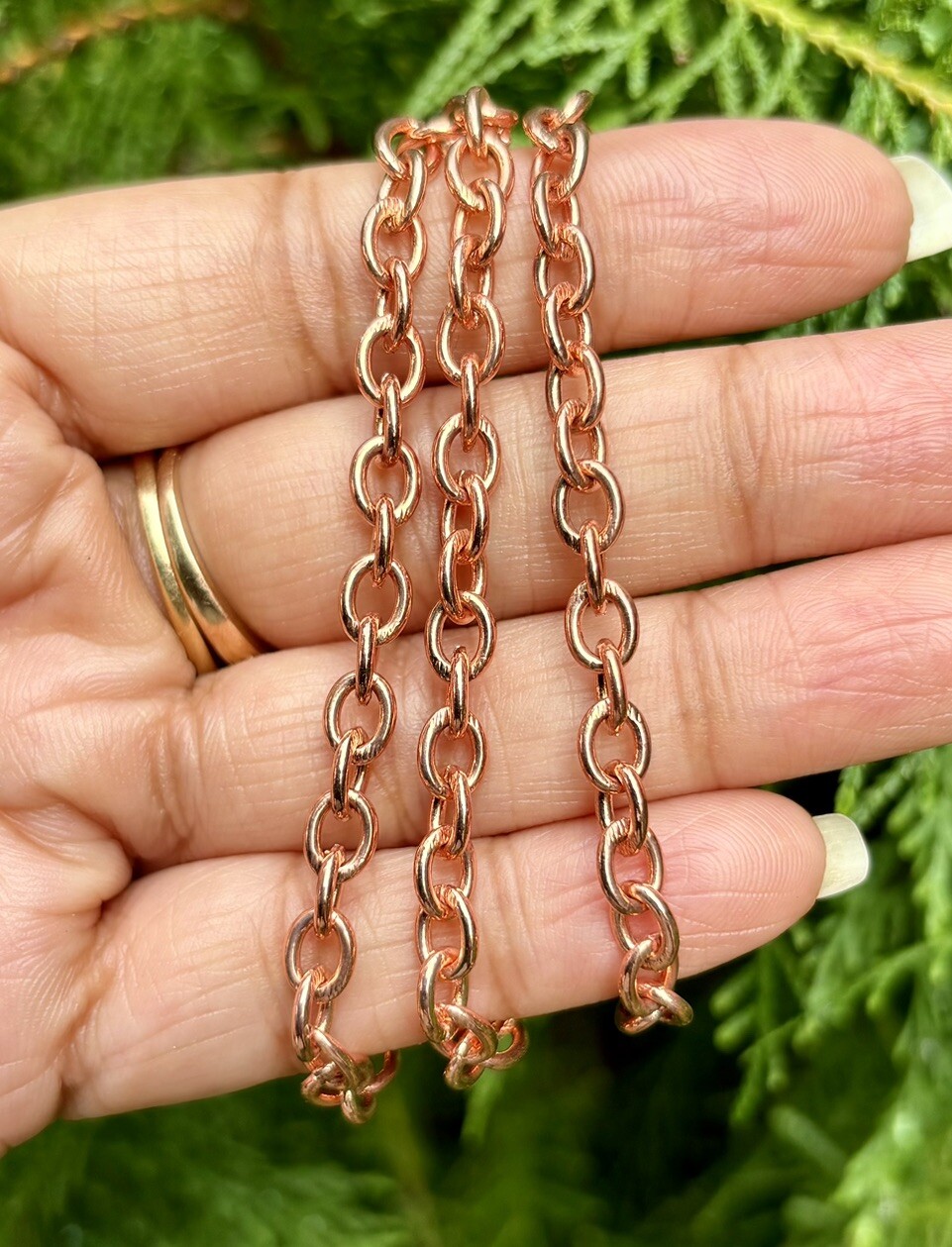 9 inch Pure Copper Cable Link Chain Anklet, Healing Copper Jewelry, Spiritual