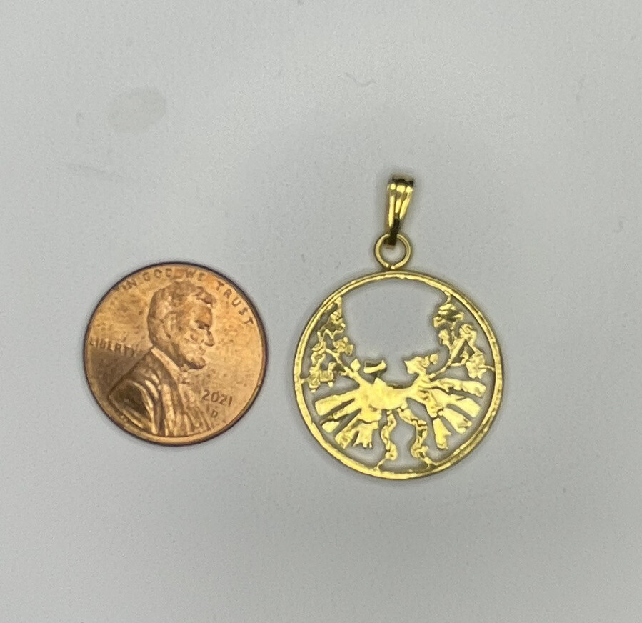 Linden Branch & Shaff Cut Coin 7 of Wheat 8″ Diameter ( # 75) Pendant Only