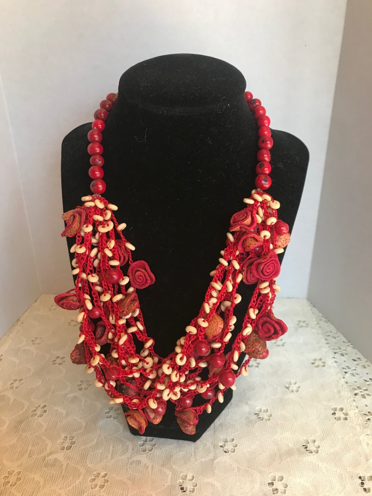 Artyfactos Mompox Orange Peel Acai Berry Necklace