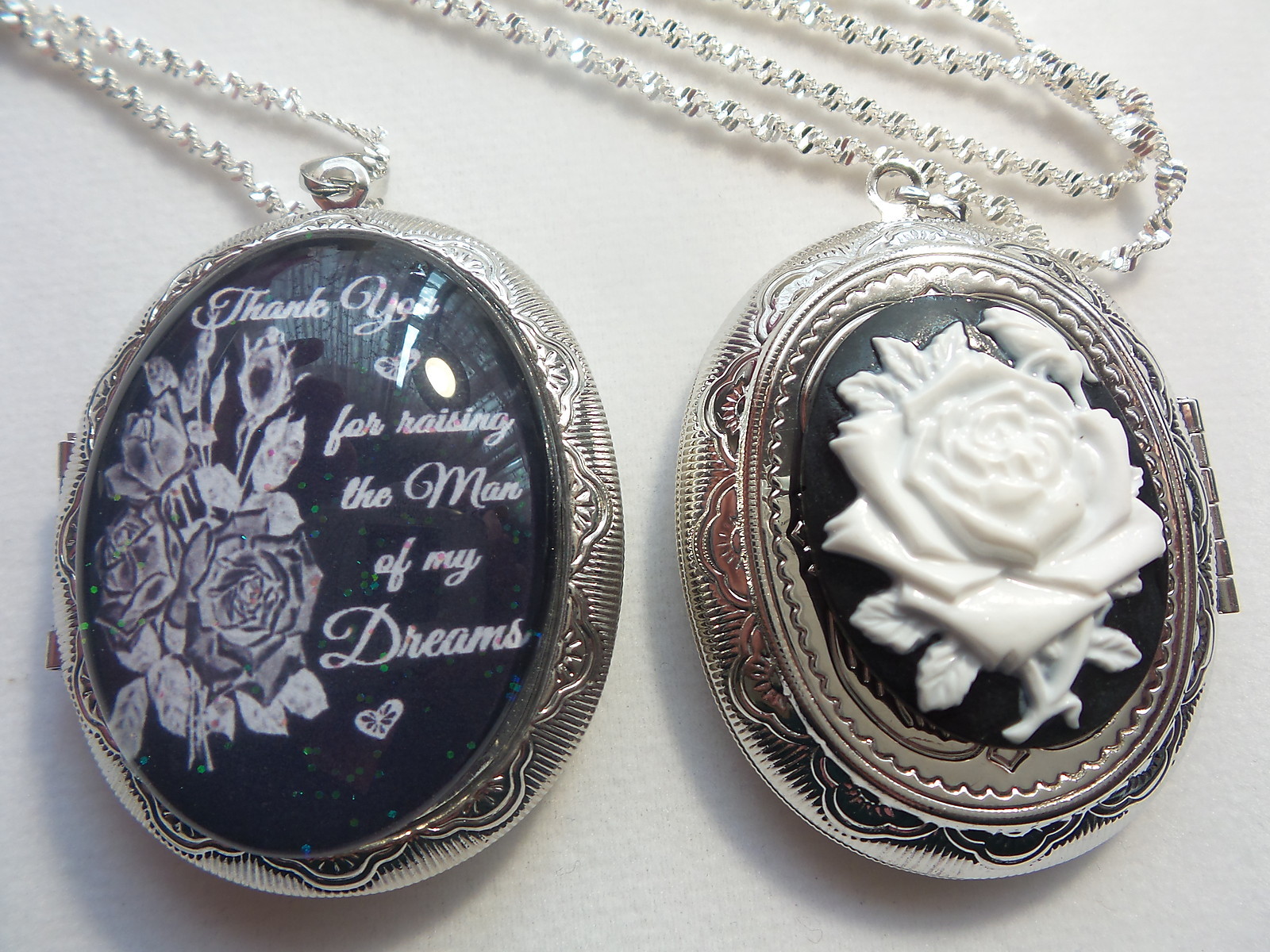 THANK YOU FOR RAISING THE MAN OF MY DREAMS CAMEO DOUBLE SIDED LOCKET