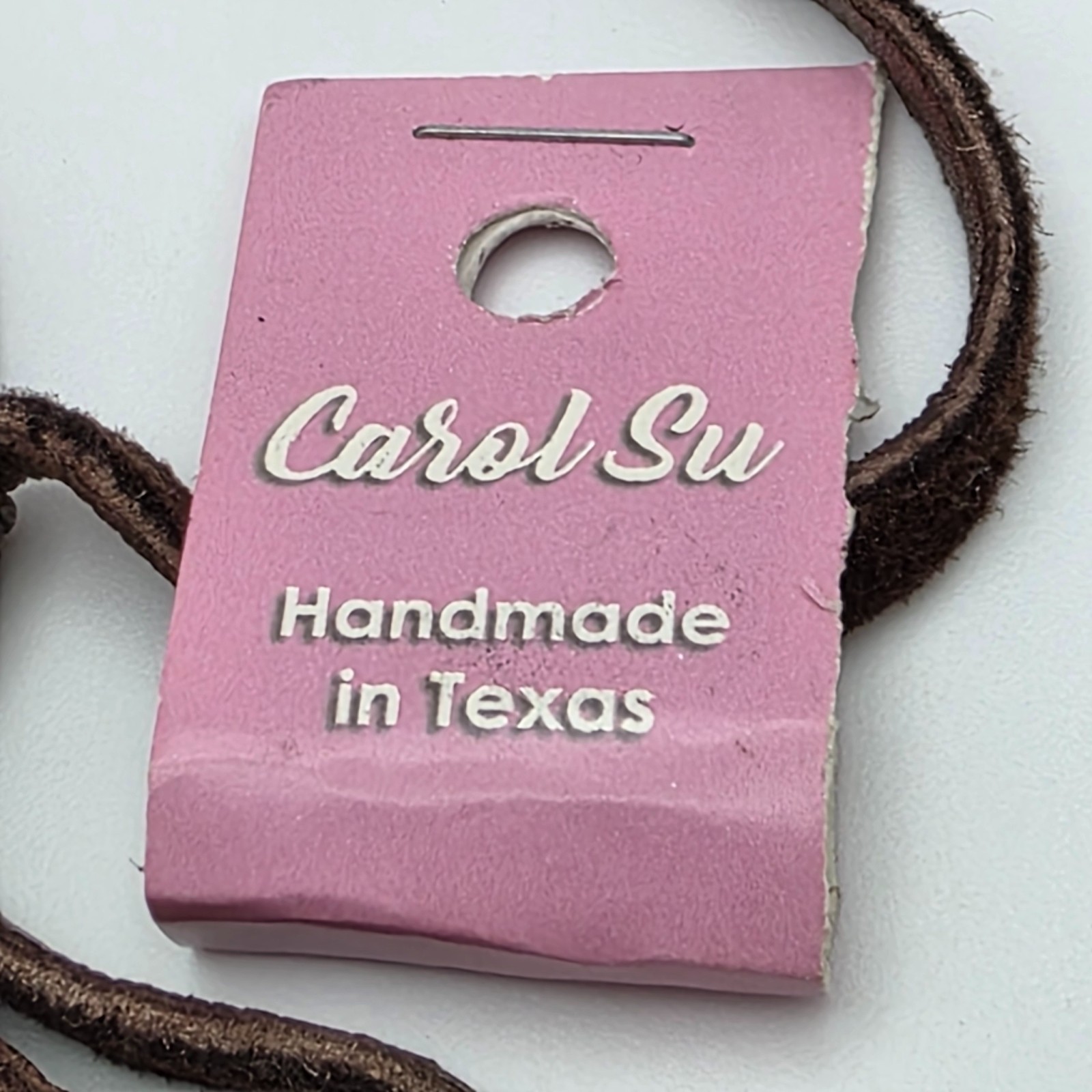 Carol Su Mother of Pearl Flower Pendant Pearl Leather Necklace 32” Adj. Slider