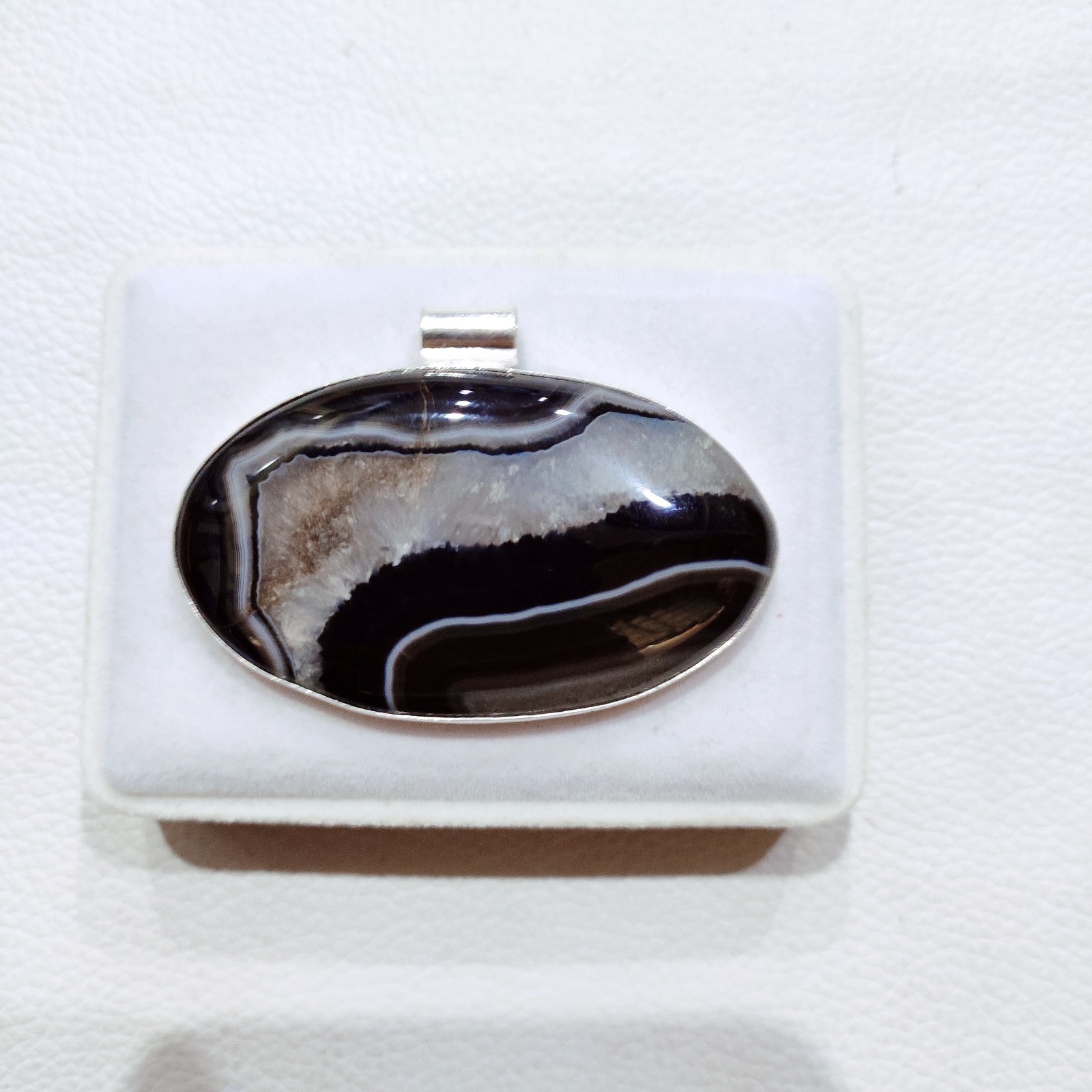 Beautiful Agate Silver Pendant Natural Agate Pendant Handmade Gemstone Jewelry