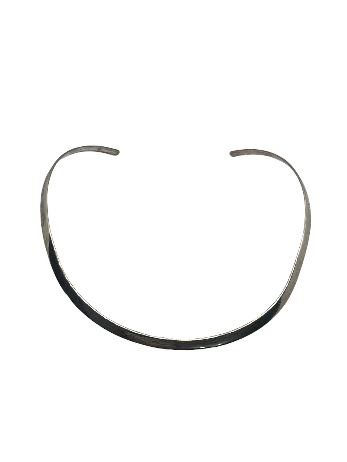 Sterling silver stiff neck wire collar necklace vintage choker