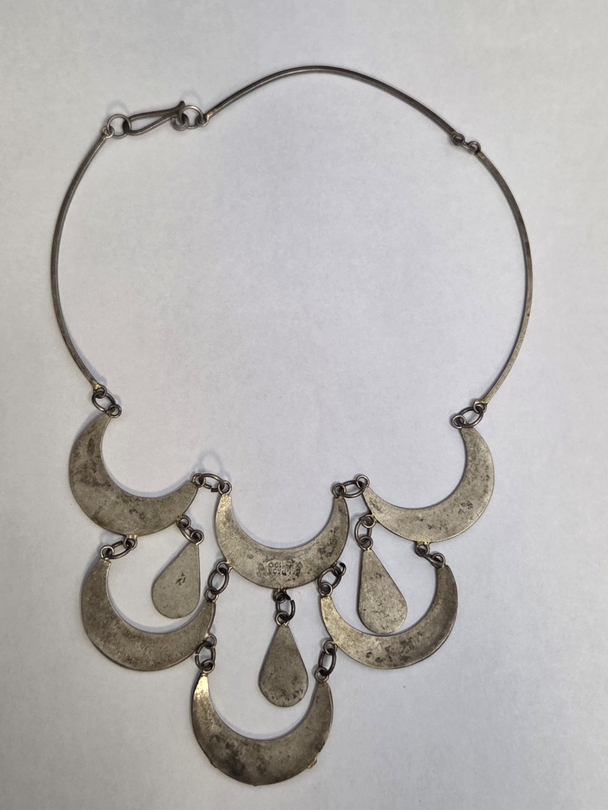 Mexican Alpaca Statement Necklace With Abalone Shell