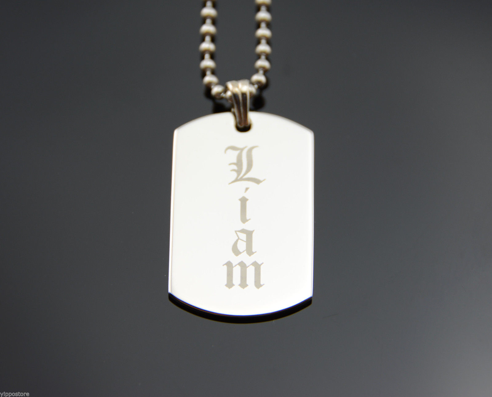 Custom Engraved Personalized Stainless Steel Small Dog Tag Name Pendant Necklace