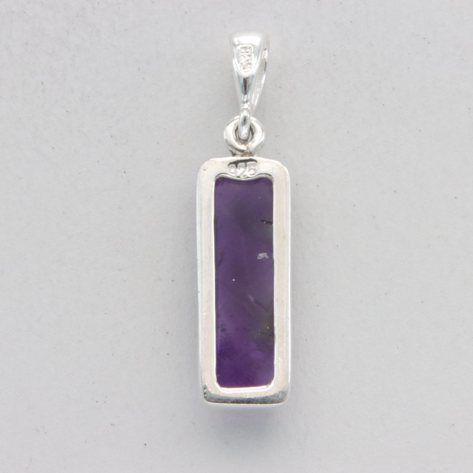 Square / Rectangle Purple AMETHYST Pendant – 925 STERLING SILVER Natural #2e