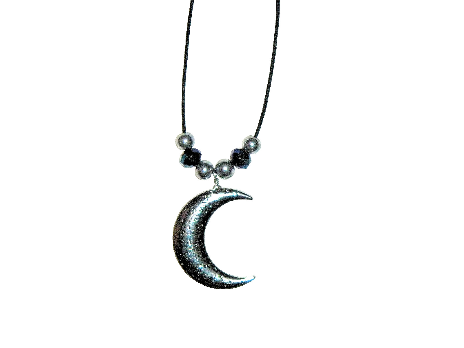 CRESCENT MOON PENDANT NECKLACE (14″): HAND-MADE JEWELRY BY T.L.C.