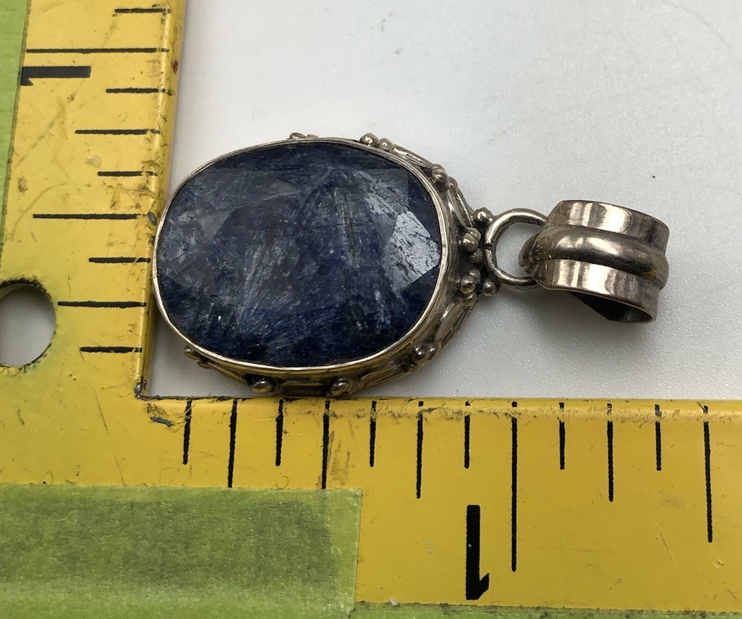 Blue Kyanite Stone Pendant In A Hand Crafted Sterling Silver Setting