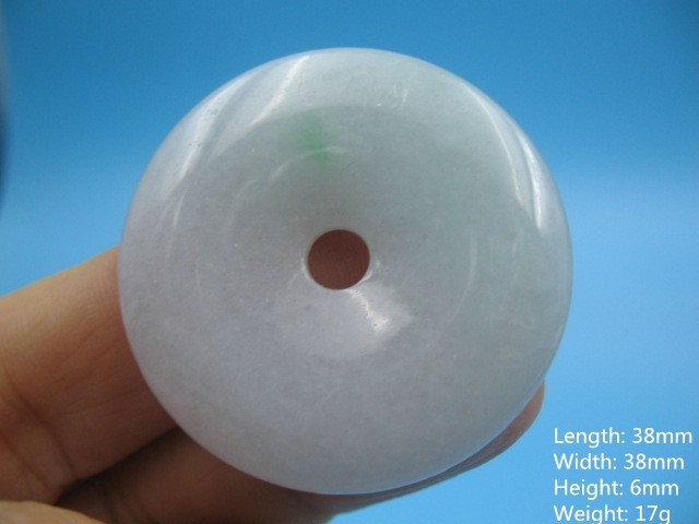 Natural Icy Lavender Jade Peace Coin Pendant Green Flecks Jadeite Safety Buckle
