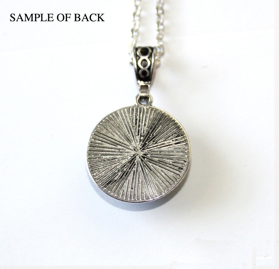 Laughing Cat – Handmade ROUND Pendant Necklace BACK TO SCHOOL