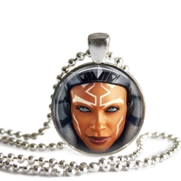 Ahsoka Tano 1 Inch Silver Plated Star Wars Pendant Necklace Handmade