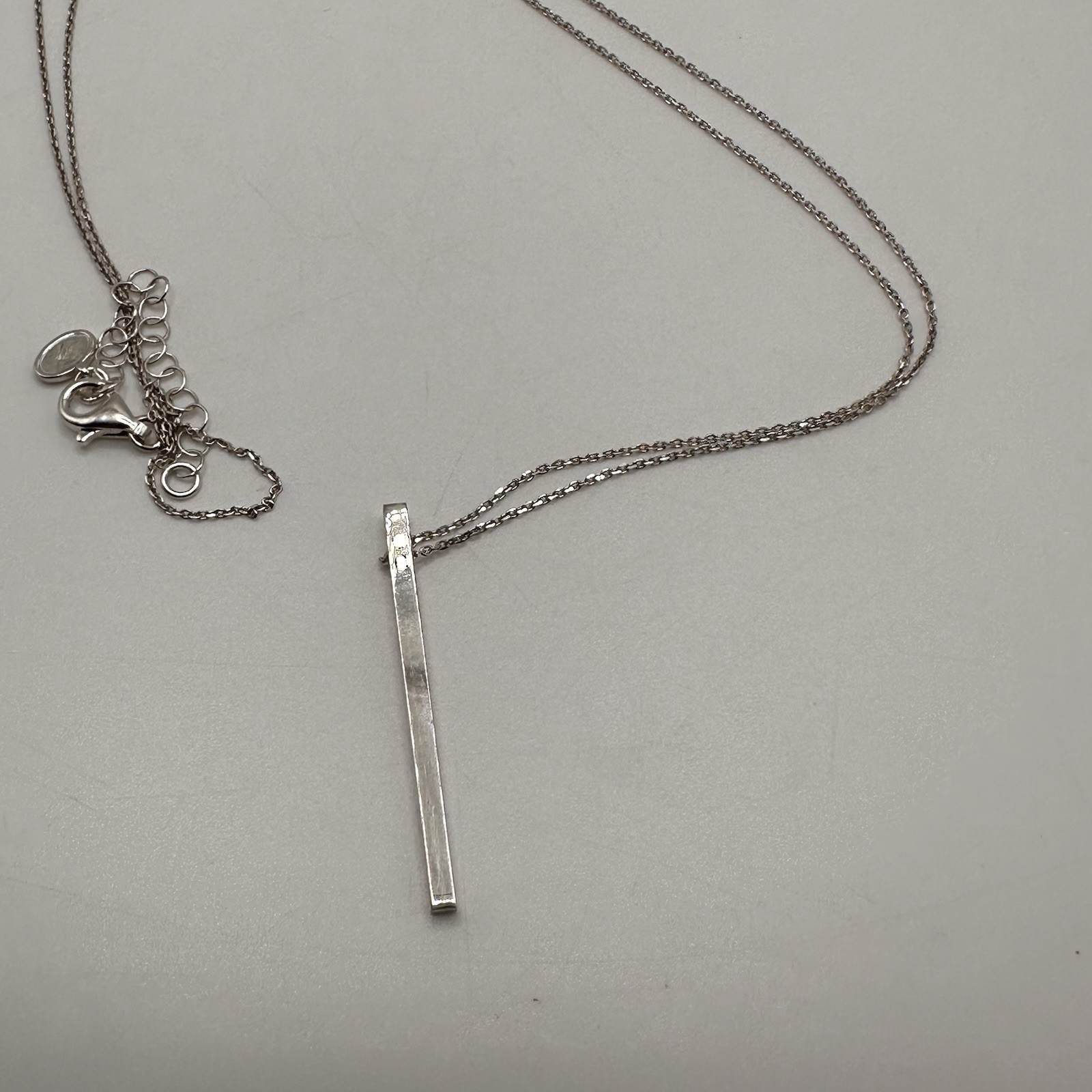 Silpada 925 Sterling Silver Bar Pendant Necklace Italy Adjustable