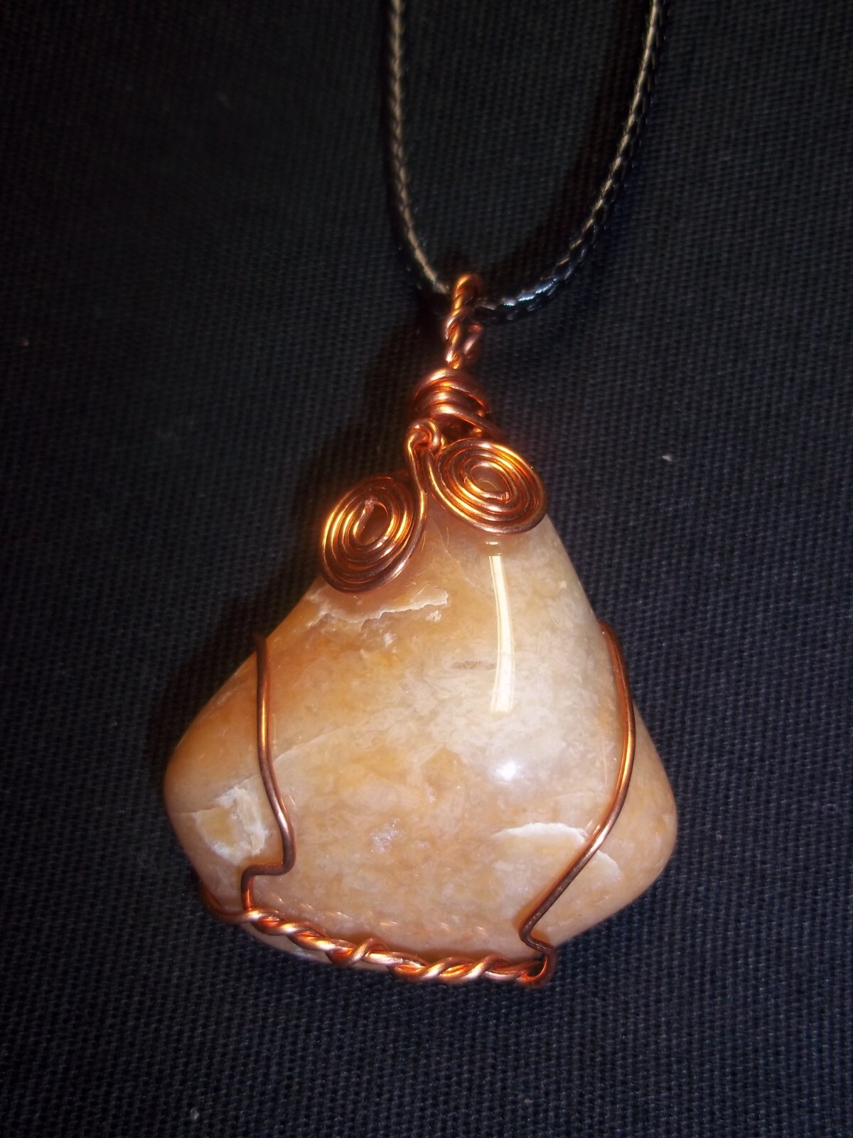Wire Wrapped Polished Lake Superior AGATE 18 inch Necklace A-136