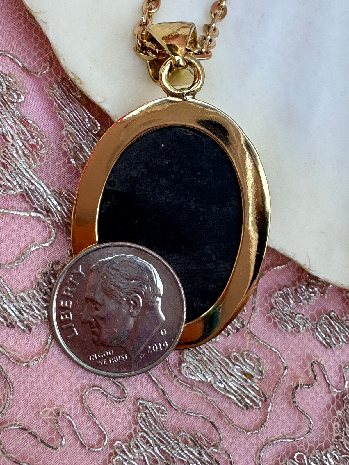 Charles Albert Iridescent Abalone & Alchemia Gold Handcrafted Pendant Necklace