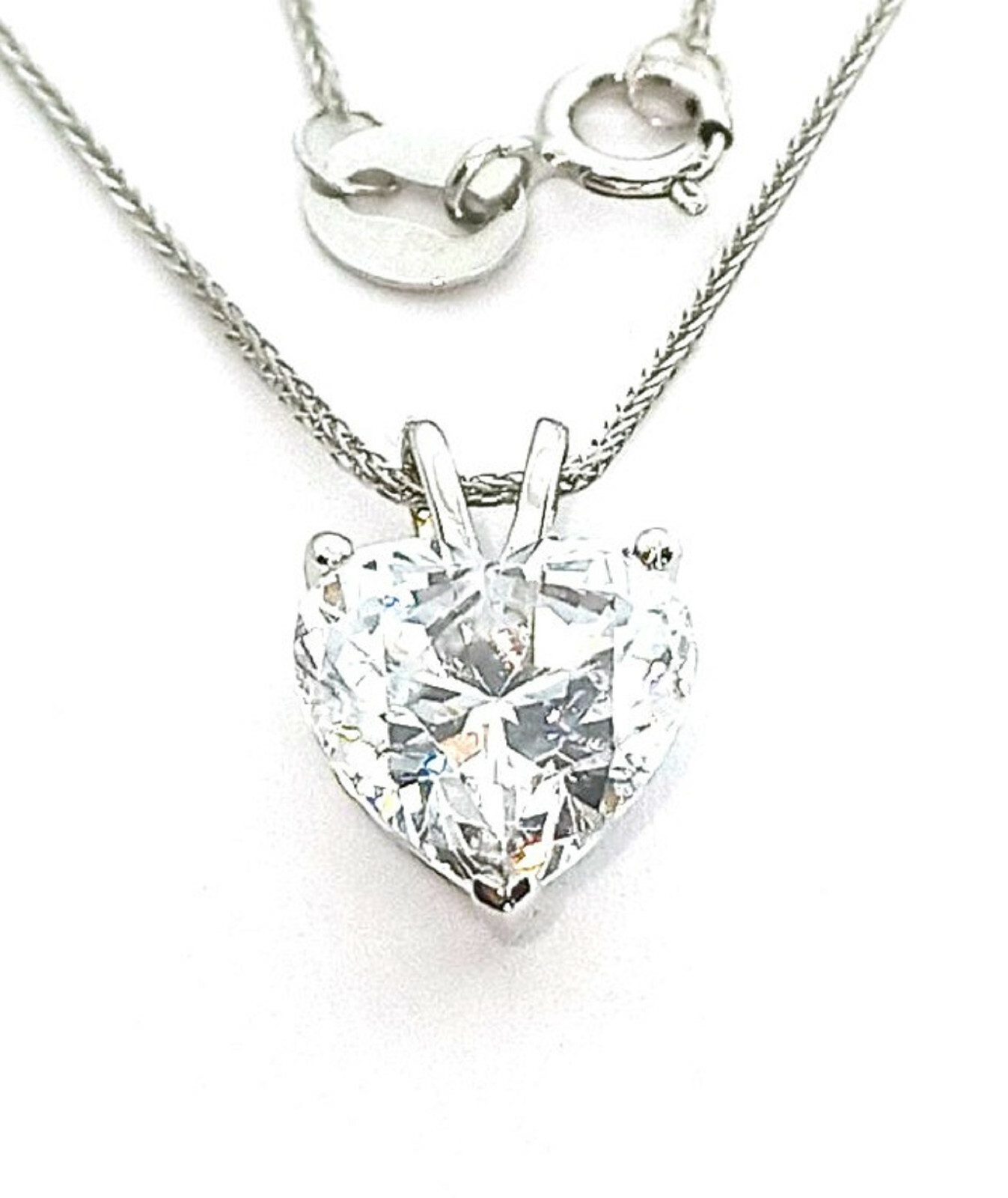 18K SOLID GOLD Desgnr DIAMOND Solitaire Heart Necklace for wife Anniversary 18″
