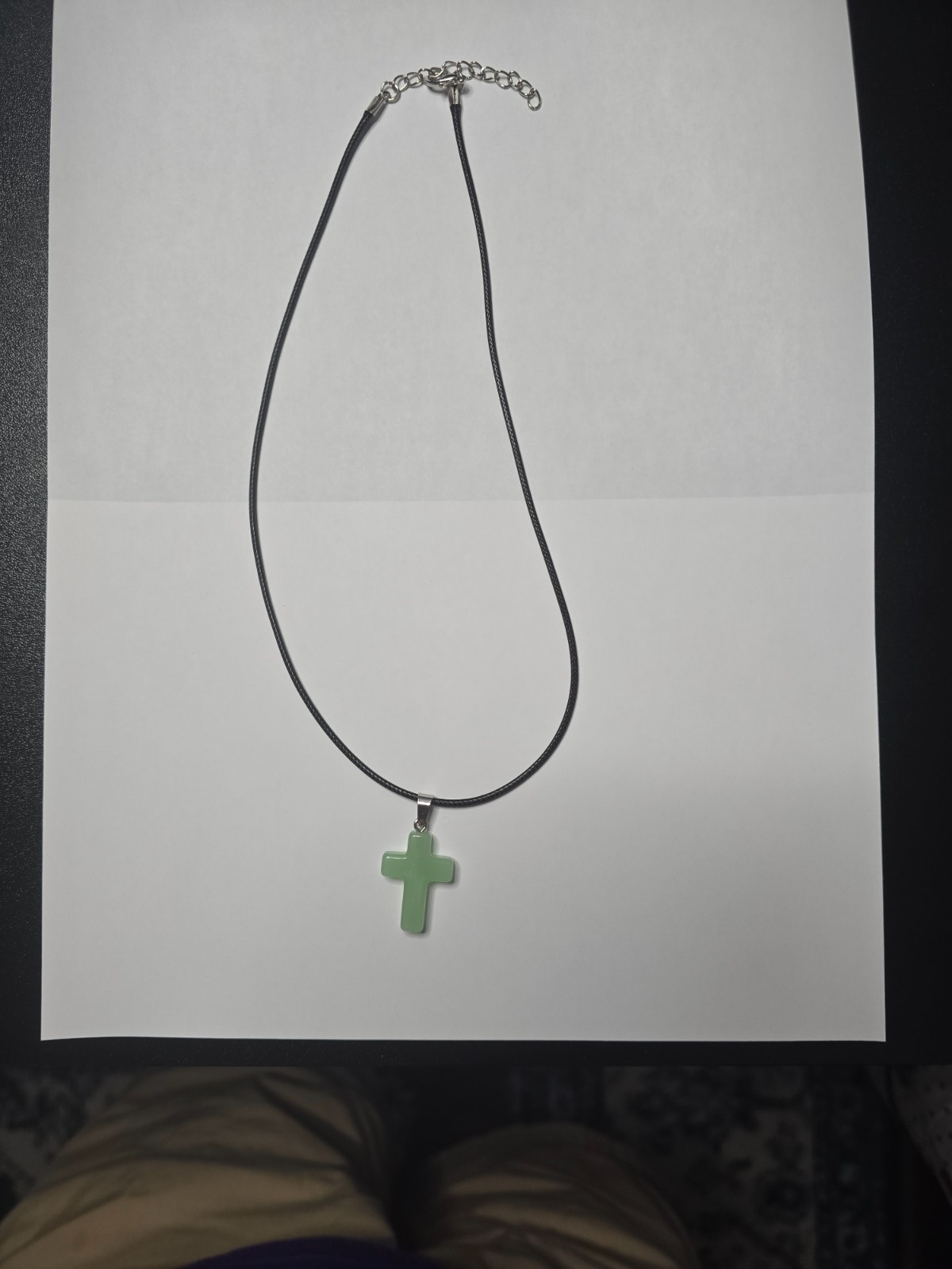 NECKLACE – 17″ Rope with Resin CROSS CHARM – Plus 2″ Adjustable Chain