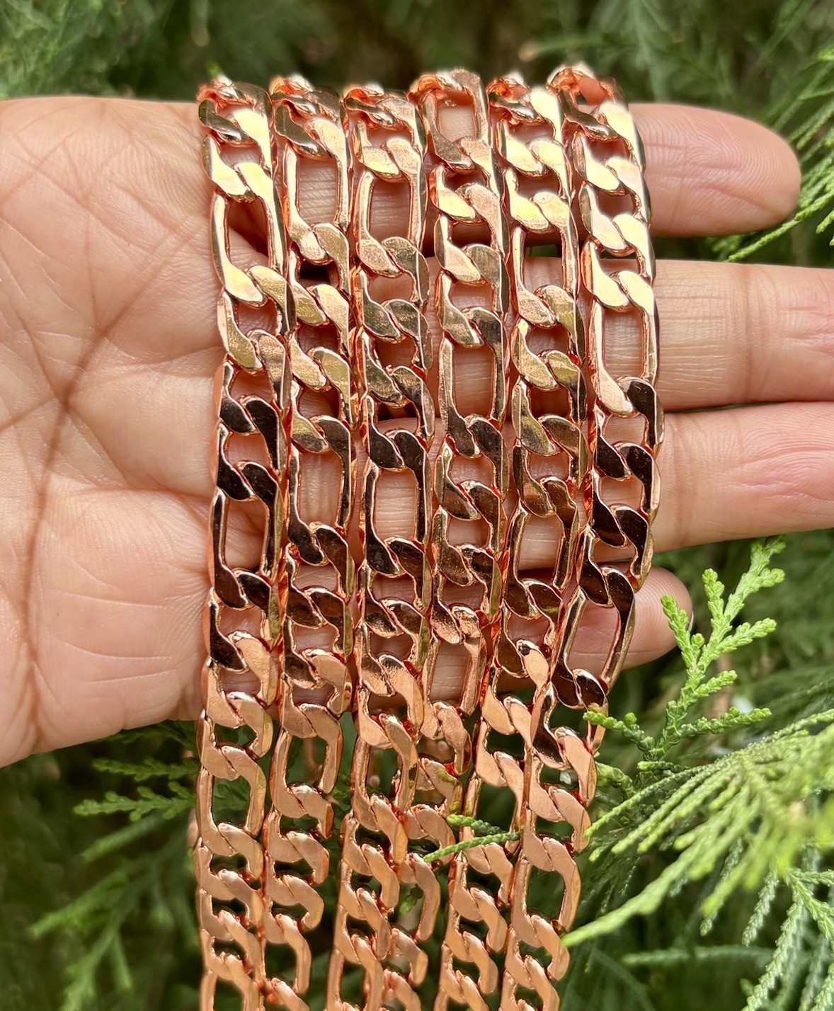 22 inch Pure Copper Flat FIGARO Chain Necklace, Healing Copper Jewelry Spiritual