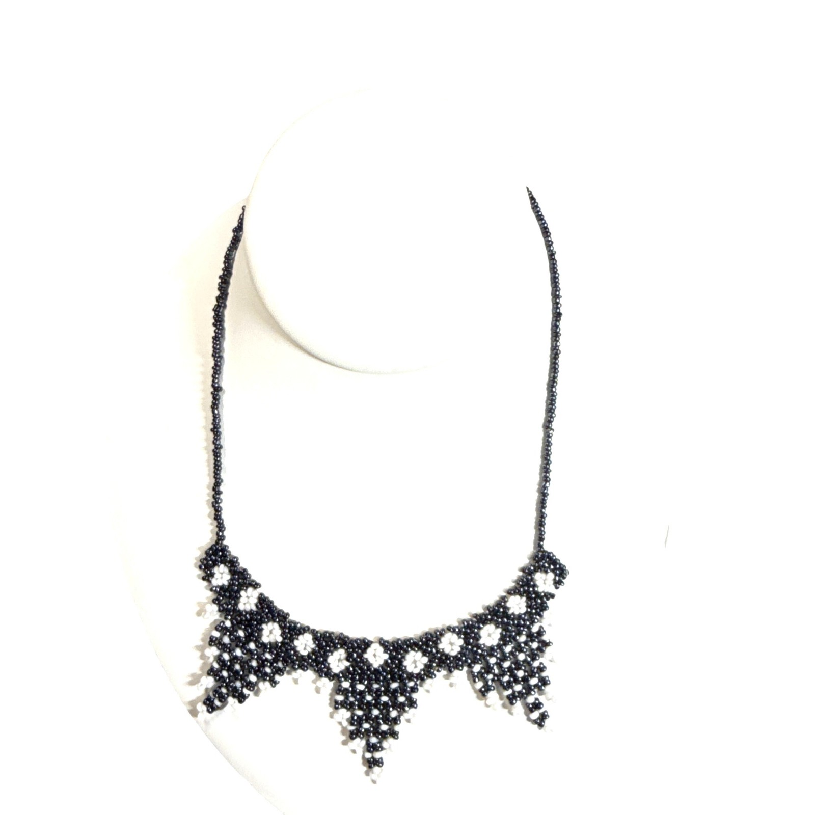 Boho Triangle Beaded Necklace Handmade Beadwork Tribal Style Jewelry Gift