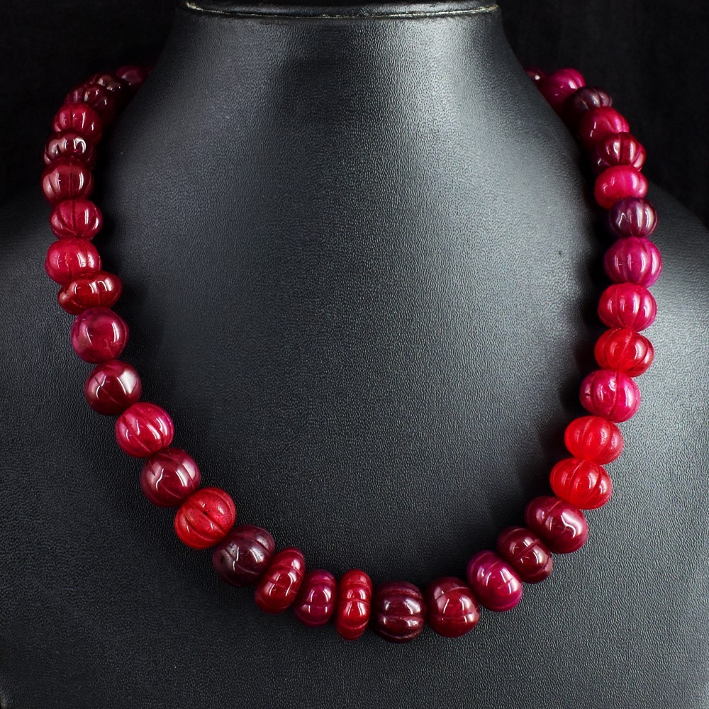 Very Attractive 635.00 Cts Red Ruby Carved Wonderful Necklace Jewelery RK 36E732