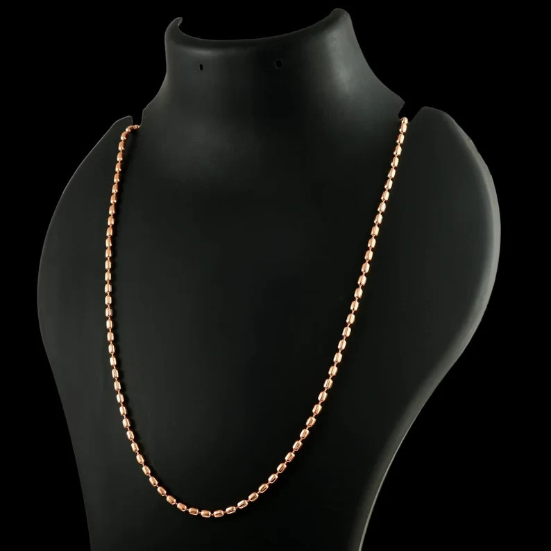 14 inch Pure Copper 4 MM Bar Chain Necklace, Healing Copper Jewelry, Spiritual