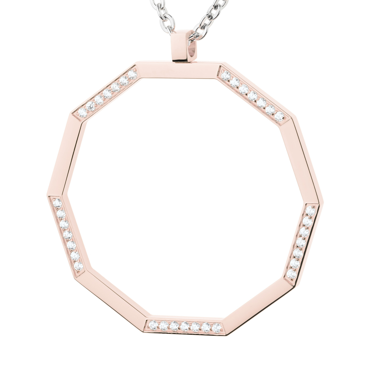 Serious Design Pendant AN968 Evia 35 Mm Gold-Plated Stainless Steel Zirconia
