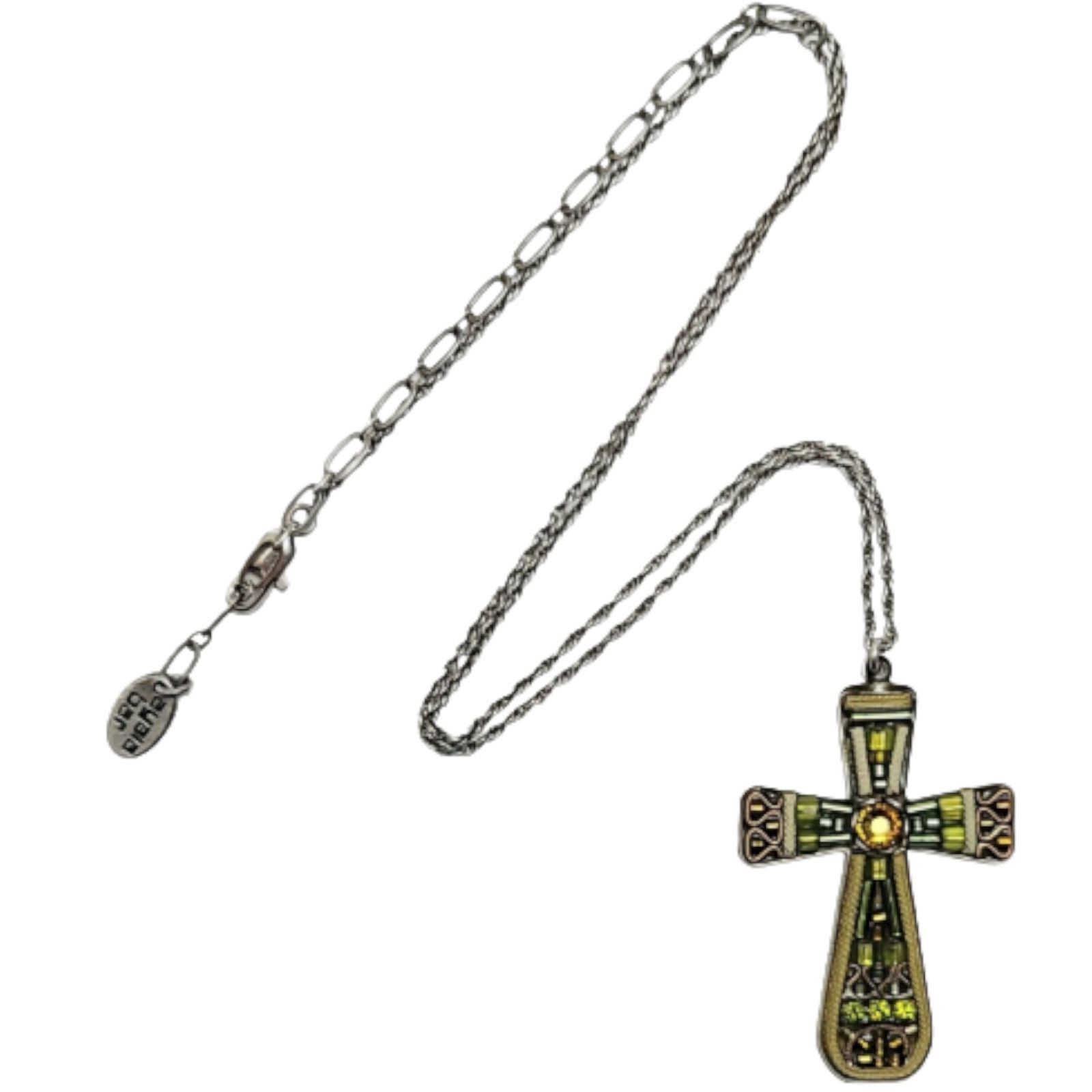 Ayala Bar Silver Tone Handcrafted Cross Pendant Fashion Chain Necklace, 20″ Long