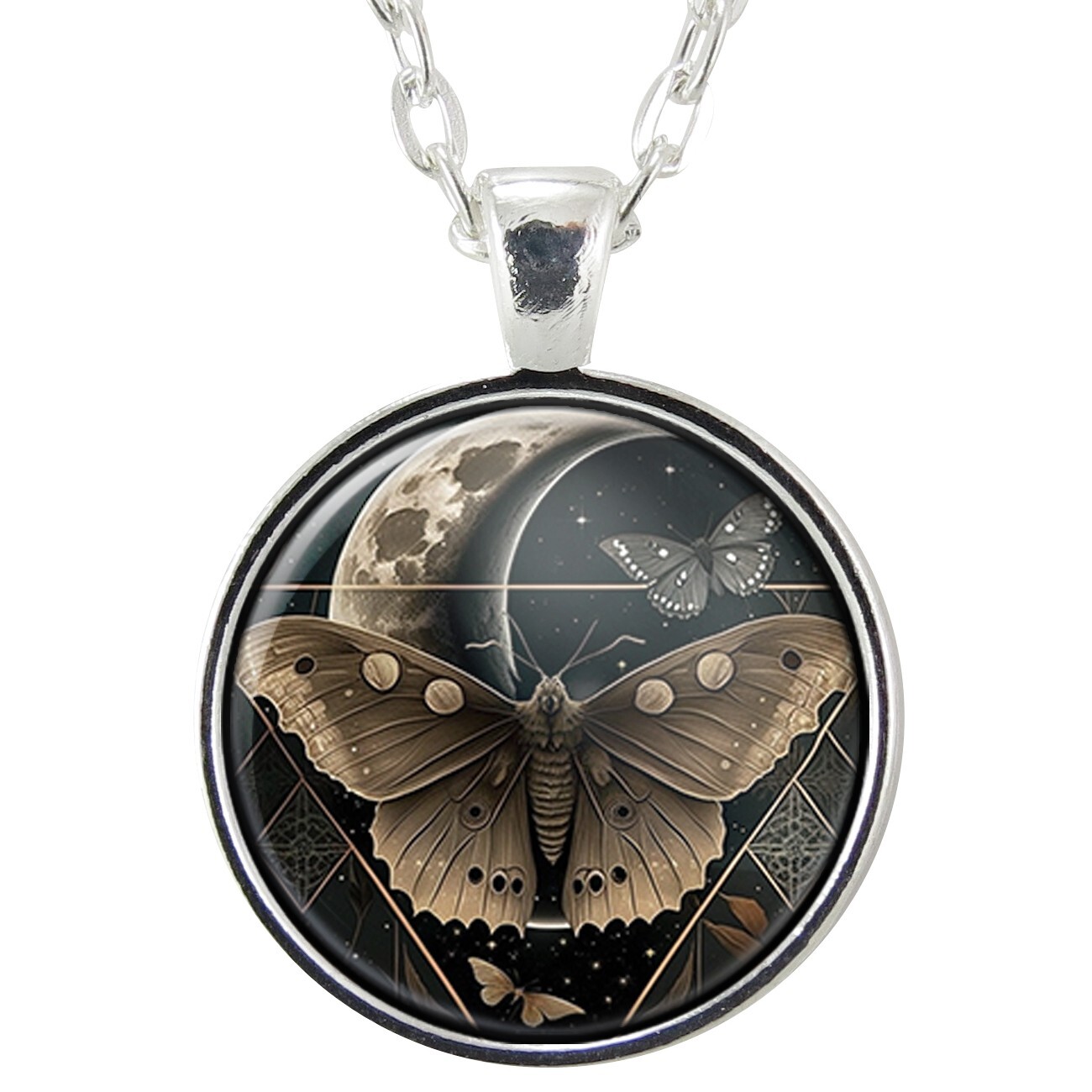 Moth Pendant Necklace, Gothic Witch Jewelry, Dark Cottagecore Accessories