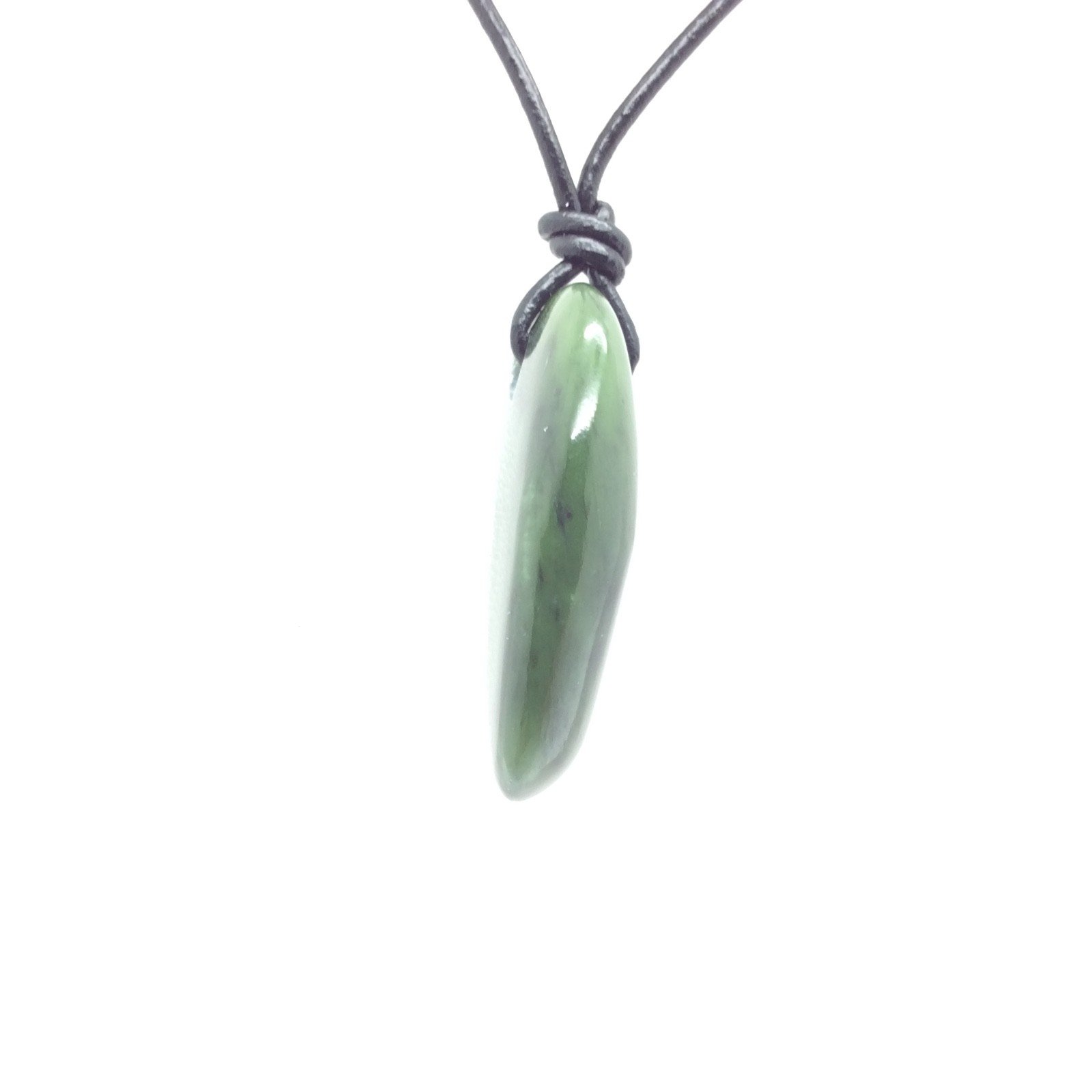 Siberian Jade Pebble Pendant Green Nephrite Jade Stone Necklace Siberia #49
