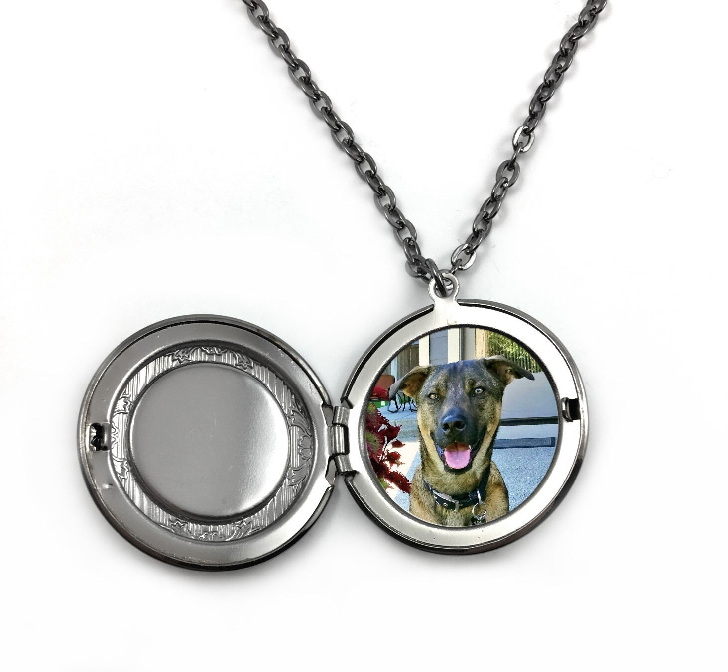 Custom Glowing Galaxy Space Locket, 32mm Round Photo Pendant Necklace