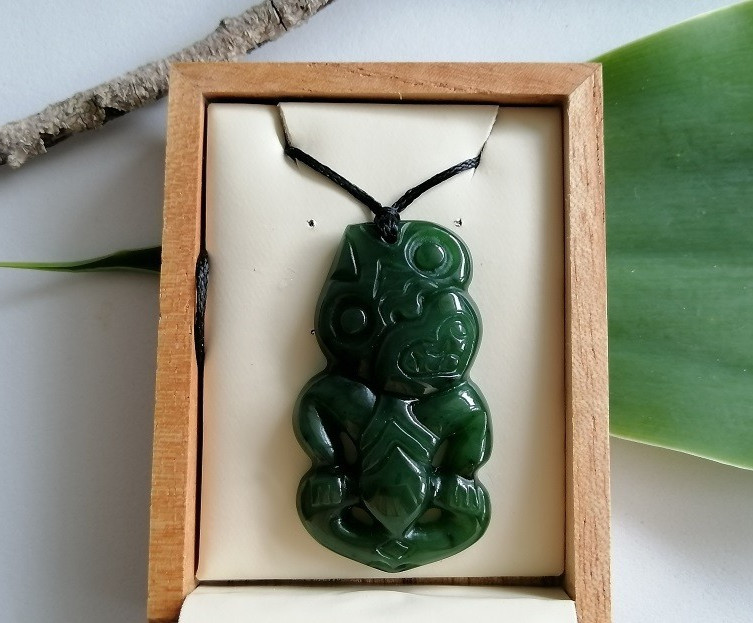 New Zealand Style Jade Tiki Large Size Pendant 50mm L Unisex
