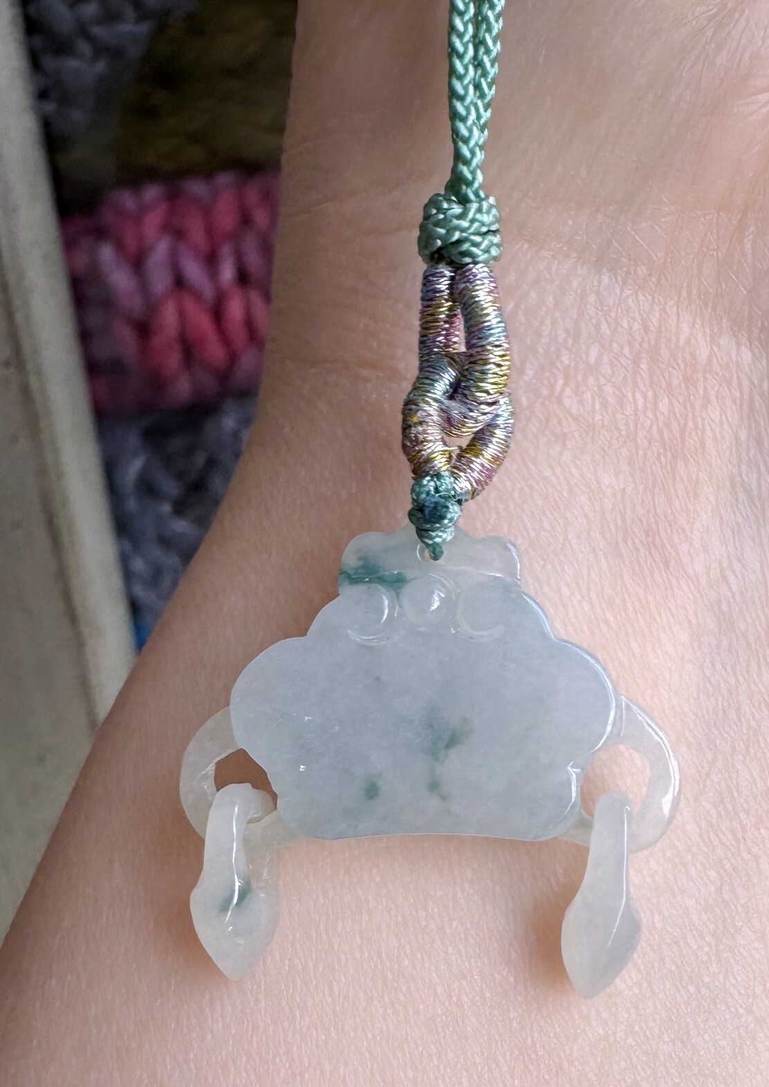 Small Locket Style Green White Jade Jadeite pendant Grade A Natural