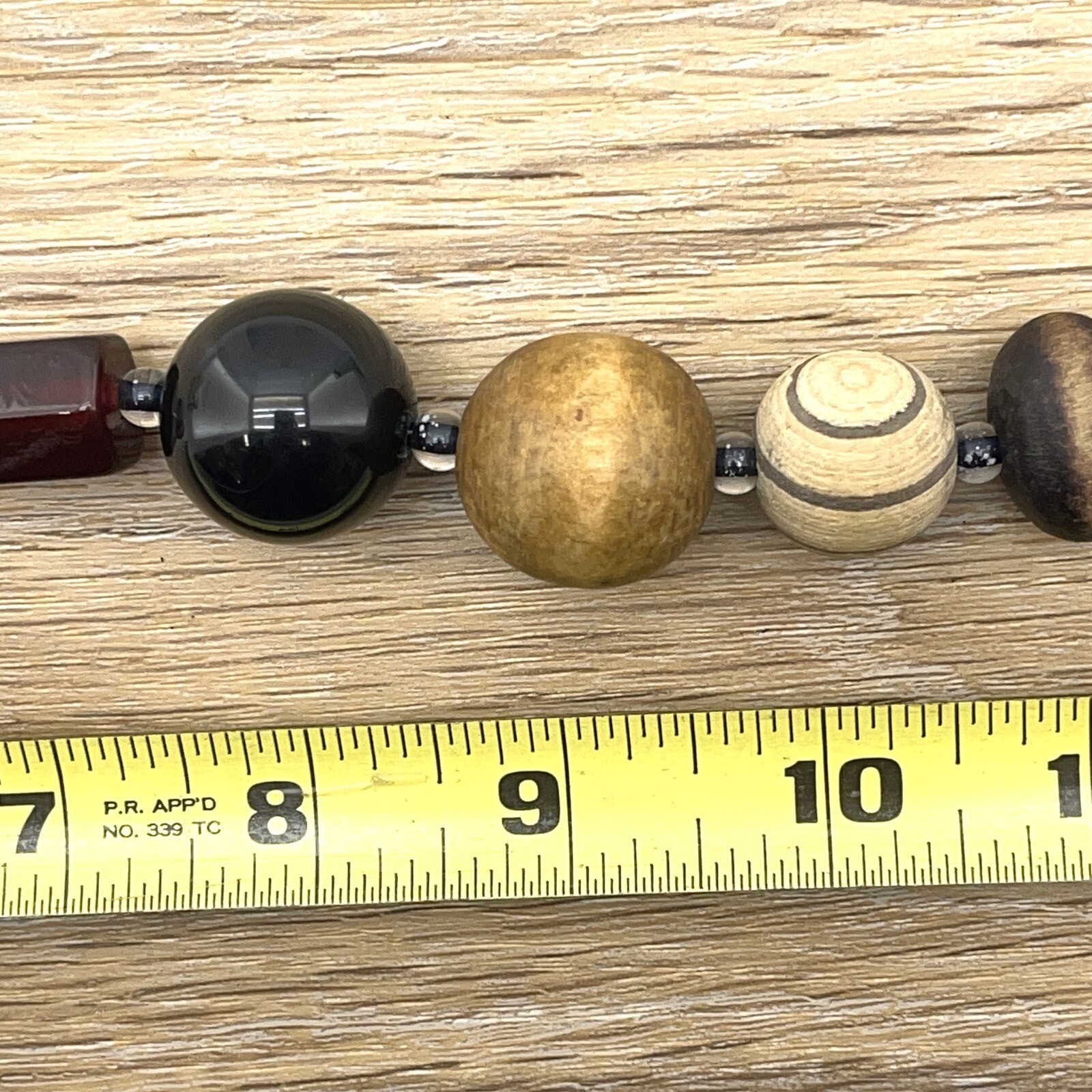 Chunky Wooden Glass Beads Statement Necklace Hippie Vacation Jewelry for Unisex