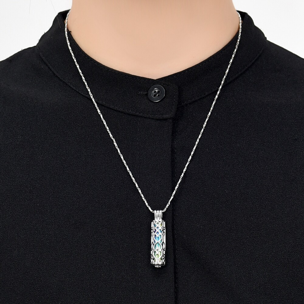 Hollow Cylinder Vial Cremation Urn Pendant Necklace Urn Ashes Cremation Keepsake