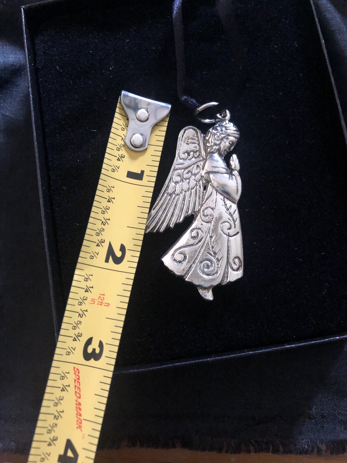 Pewter Necklace Angel W/ Wings ￼Handcrafted House of Morgan N.Carolina