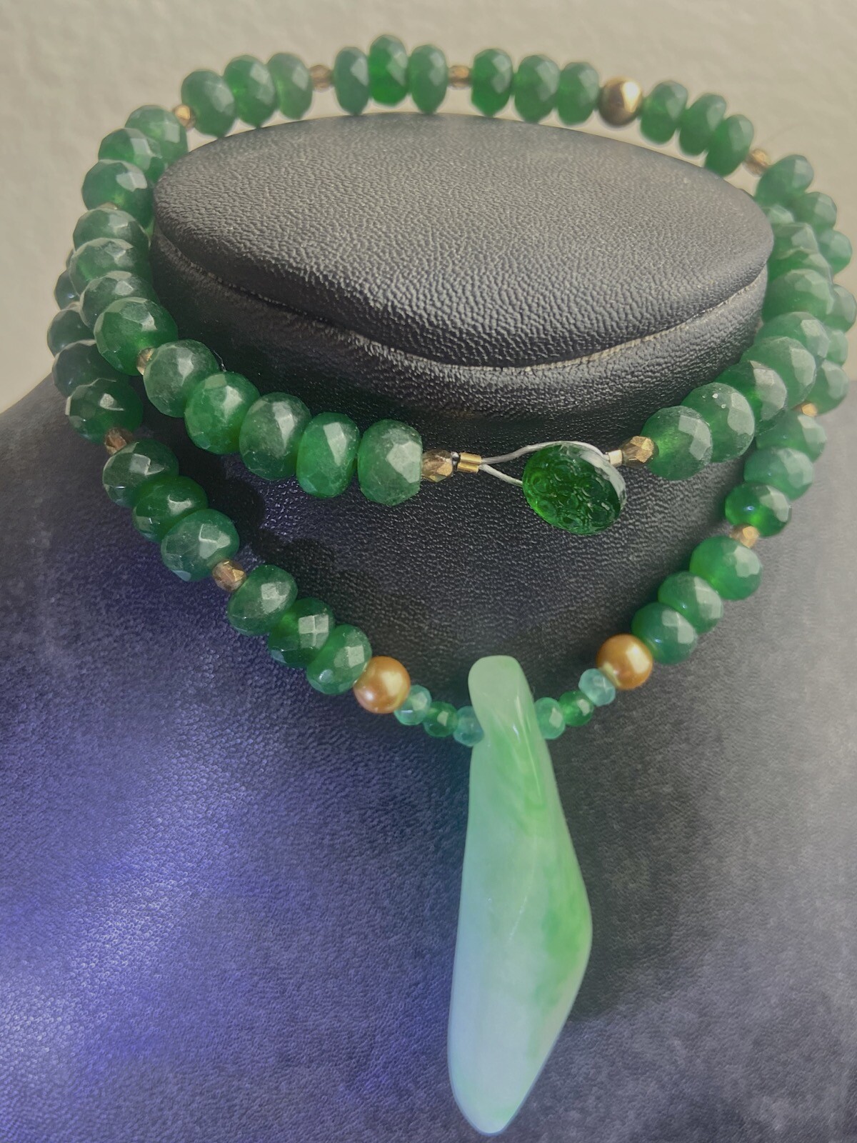 BURMESE IMPERIAL JADEITE & EMERALD UNIQUE DESIGNER NECKLACE 54 GRAMS or 270 Cts.