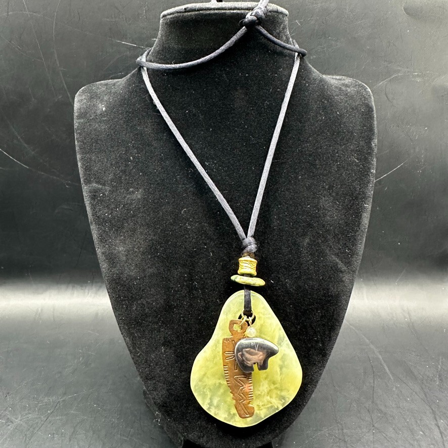 Artisan Polar Bear Jade Jasper Handmade Beaded Necklaces Hematite Unique