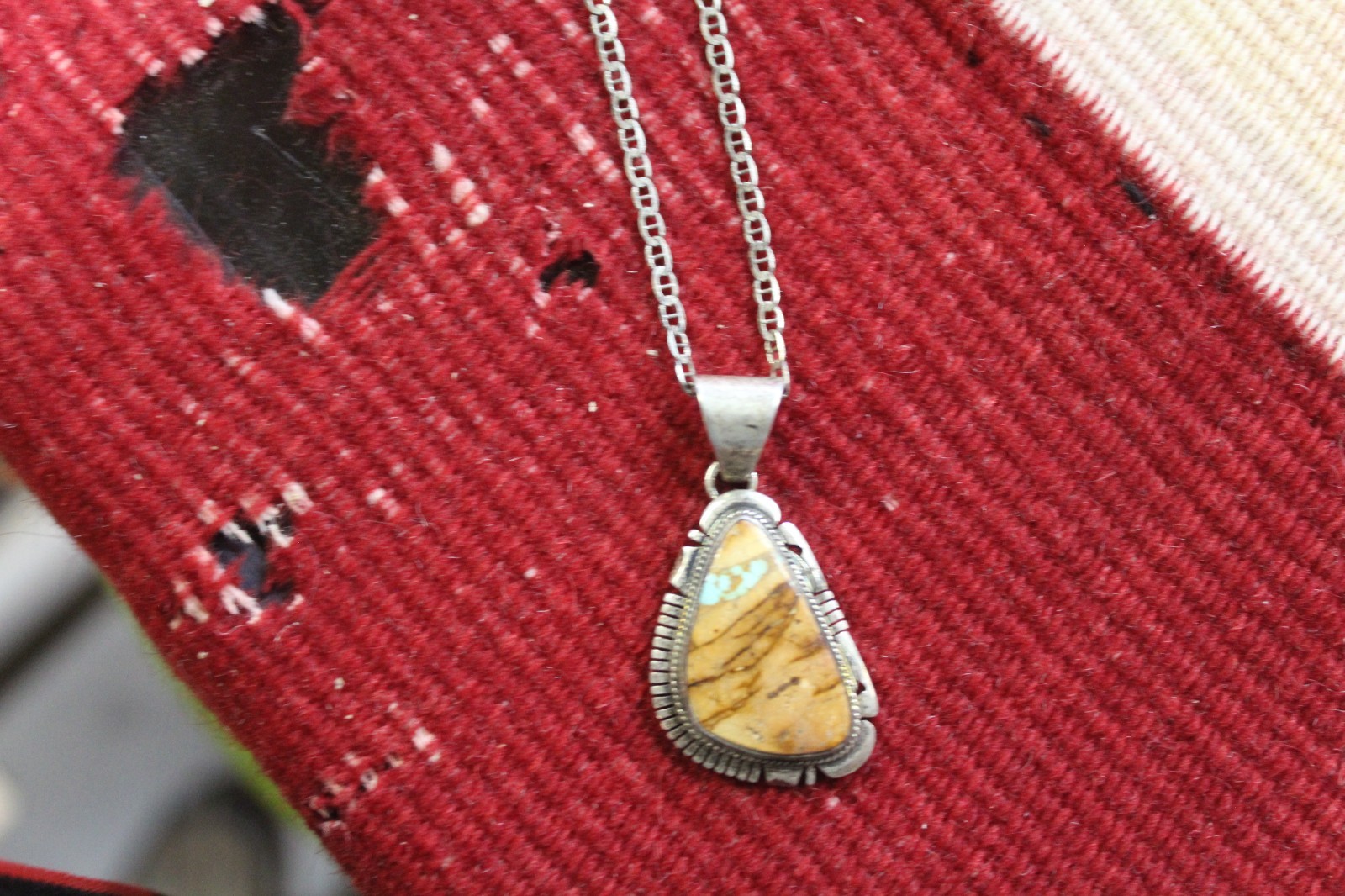 Signed M. Lee “Milton Lee” Navajo, Sterling silver. Royston Turquoise