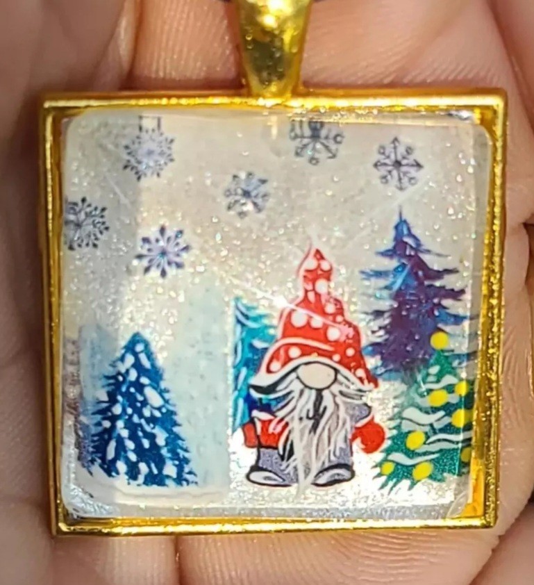 HOLIDAY Necklace Christmas Trees Snowflakes Winter Pendant GNOME Snow Gift