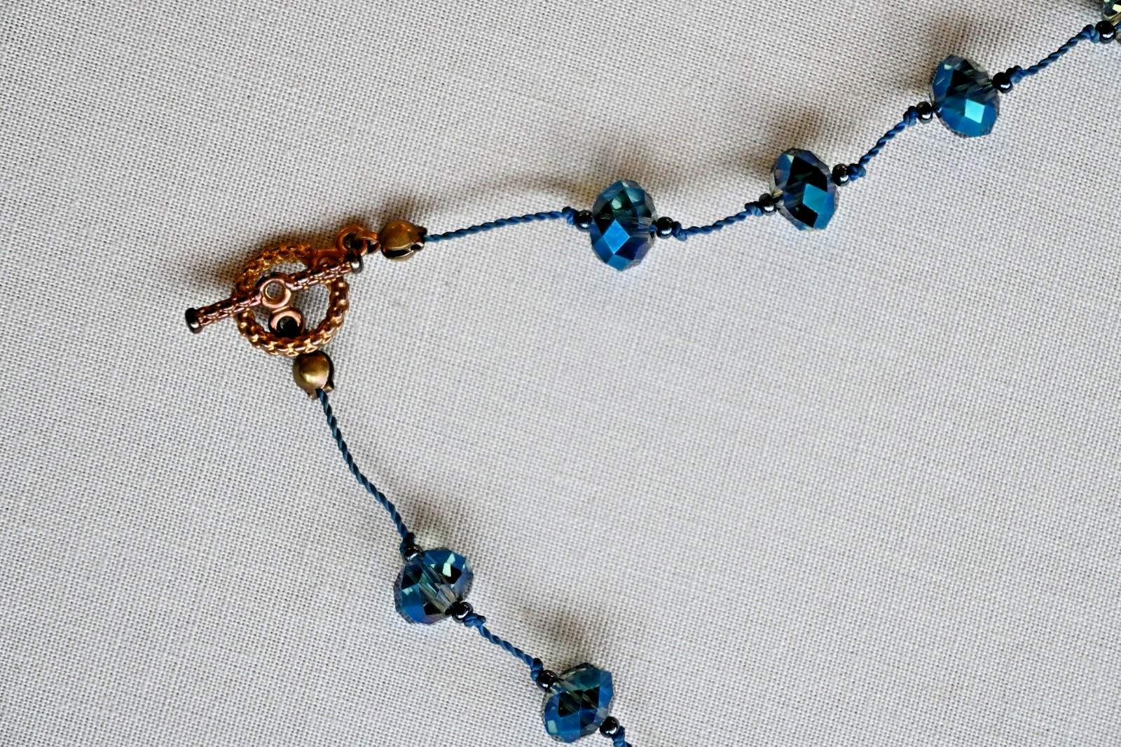 Aurora Borealis Crystal Art Glass Floral Beaded Botanical Boho Necklace Handmade