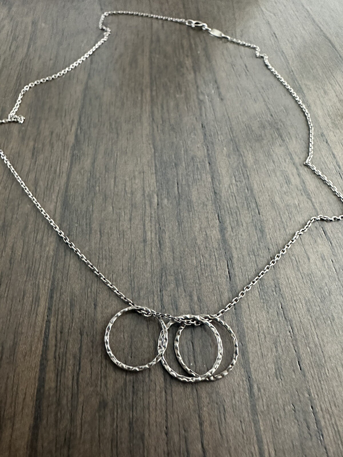 Designer Signed Satya Sterling Silver 925 Interlocking Circles Necklace Size 18”