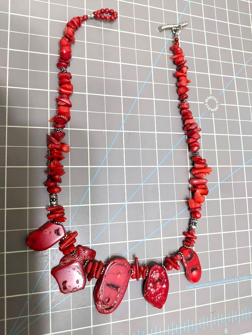 NWOT – Bamboo Coral/ 925 Sterling Silver Necklace 17 3/4″ – SS41