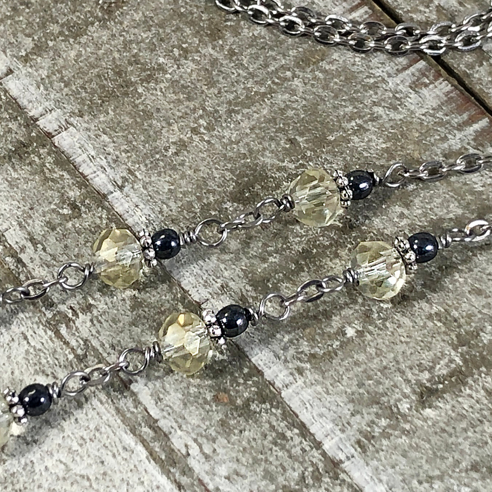 Cosmo Yellow Butterfly Fairy Cabochon, Black Teardrop, Sparkling Yellow Crystals