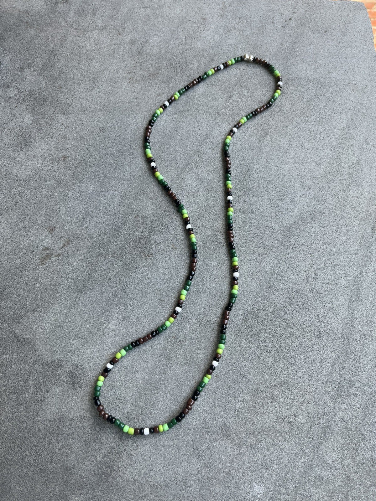 Almost Camo – Handmade earthy colors glass seed bead Necklace Approx. 29”