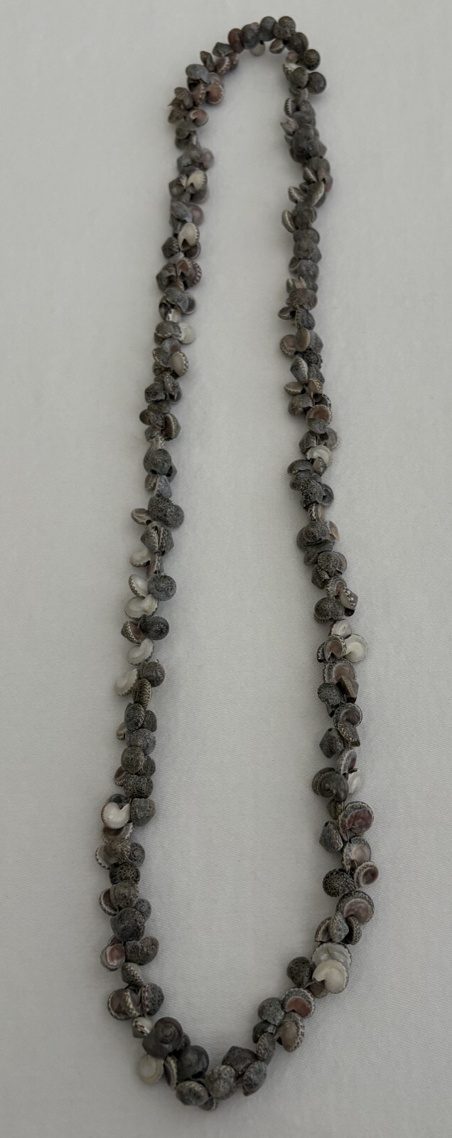 Hawaiian Gray Sea Snail Conch Shell Lei Necklace, Approx. 16″ Length