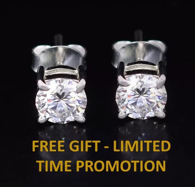 Certified 30 Ct White Diamond Necklace -FREE Diamond Stud-No Tariffs or shipping