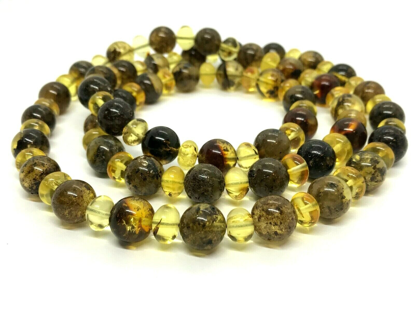 AMBER NECKLACE 78cm 30,7″ Gift Natural BALTIC AMBER Round Oval Beads 47g 14347