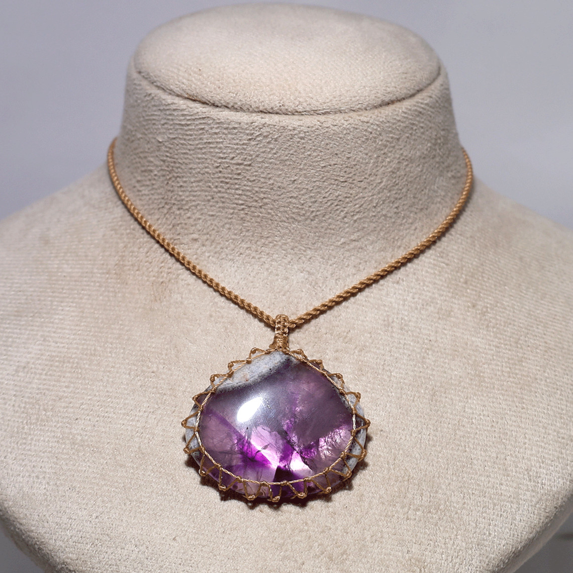 The Crystal North Star | Large Trapiche Amethyst Pendant | Artisan Made Necklace