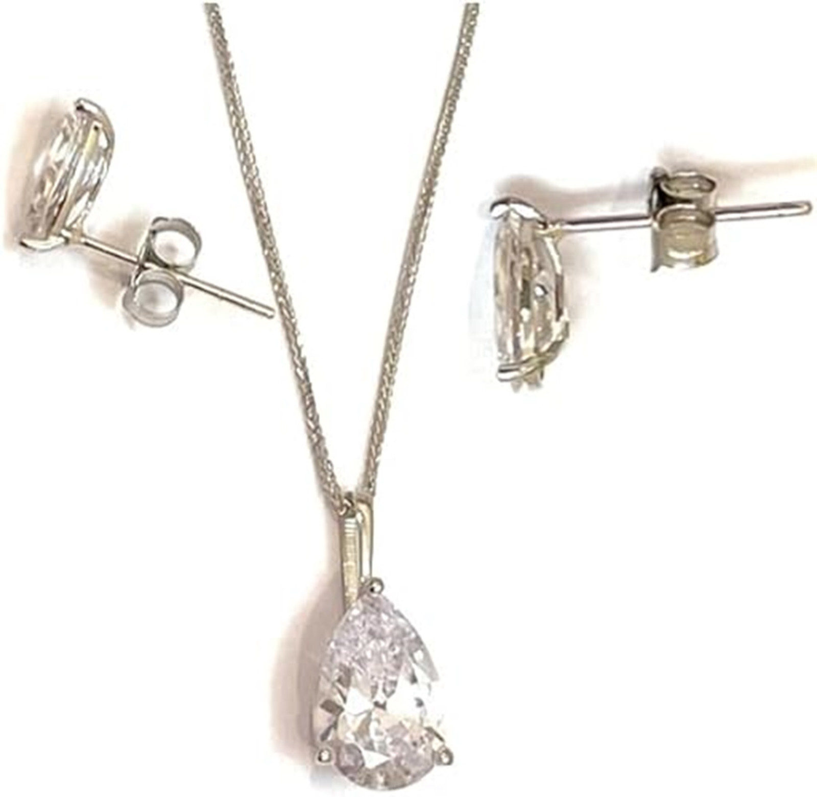 Designer 3 ct tw Diamond Pear Shaped Diamond Necklace Diamond tear drop Earrings