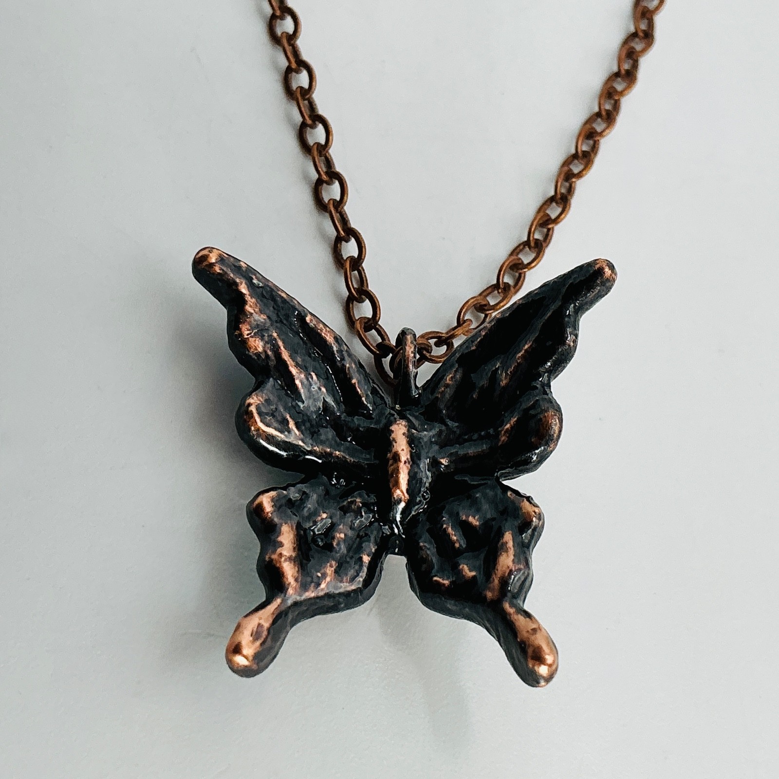 Butterfly Necklace Pendant Handmade Copper Jewelry USA Boho 18” Grateful Times A